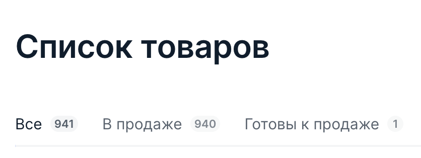 Ассортимент магазина
